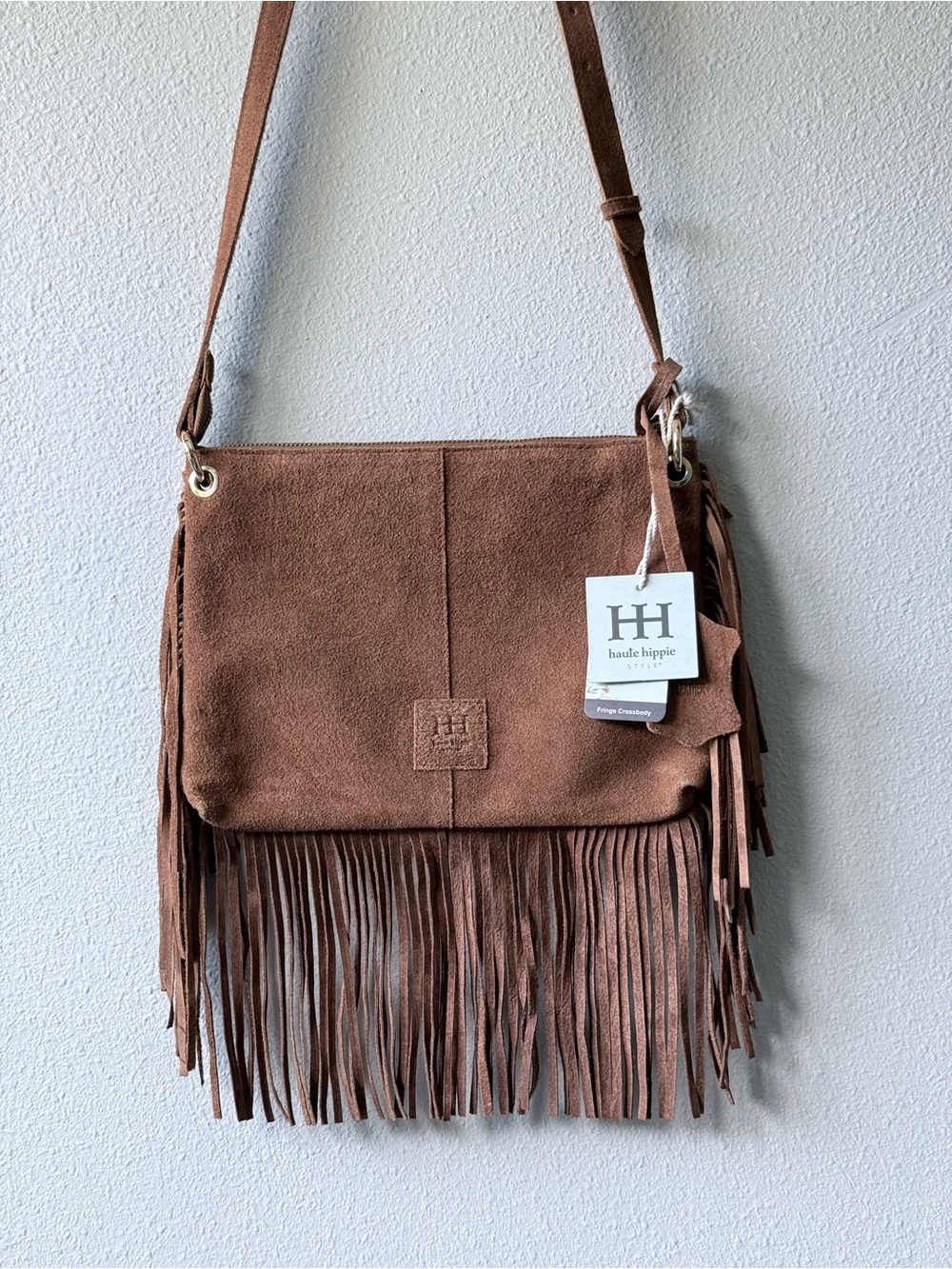 Haute Hippie NWT Fringed Suede Leather Crossbody Shoulder Bag